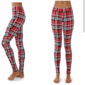 TIPSY ELVES CHRISTMAS PLAID LEGGINGS (lg)